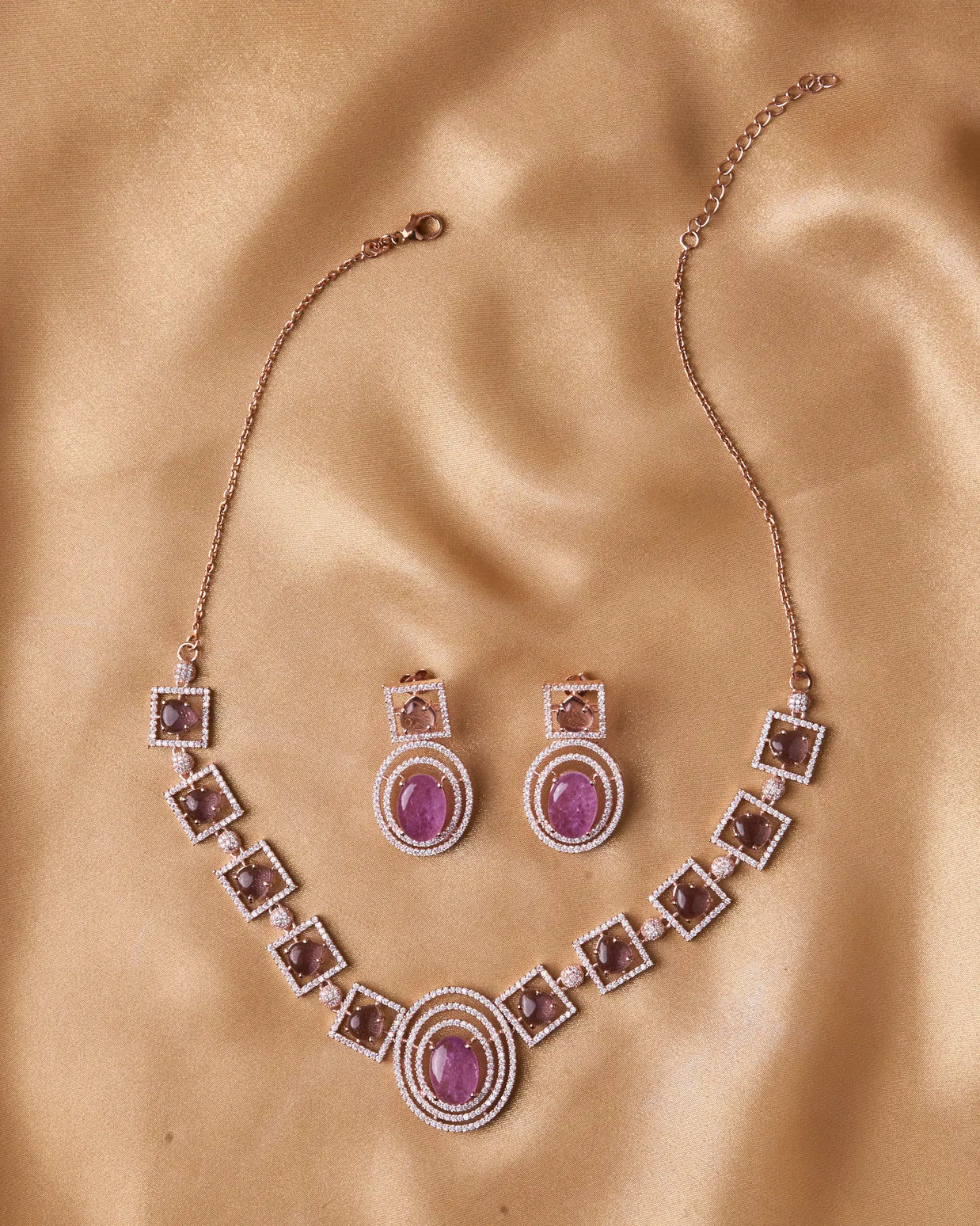 Silsila Amethyst Glow Rose Gold Necklace