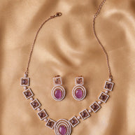 Silsila Amethyst Glow Rose Gold Necklace