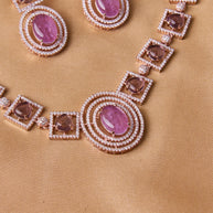 Silsila Amethyst Glow Rose Gold Necklace
