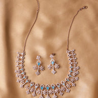 Silsila Aqua Serenity Rose Gold Necklace