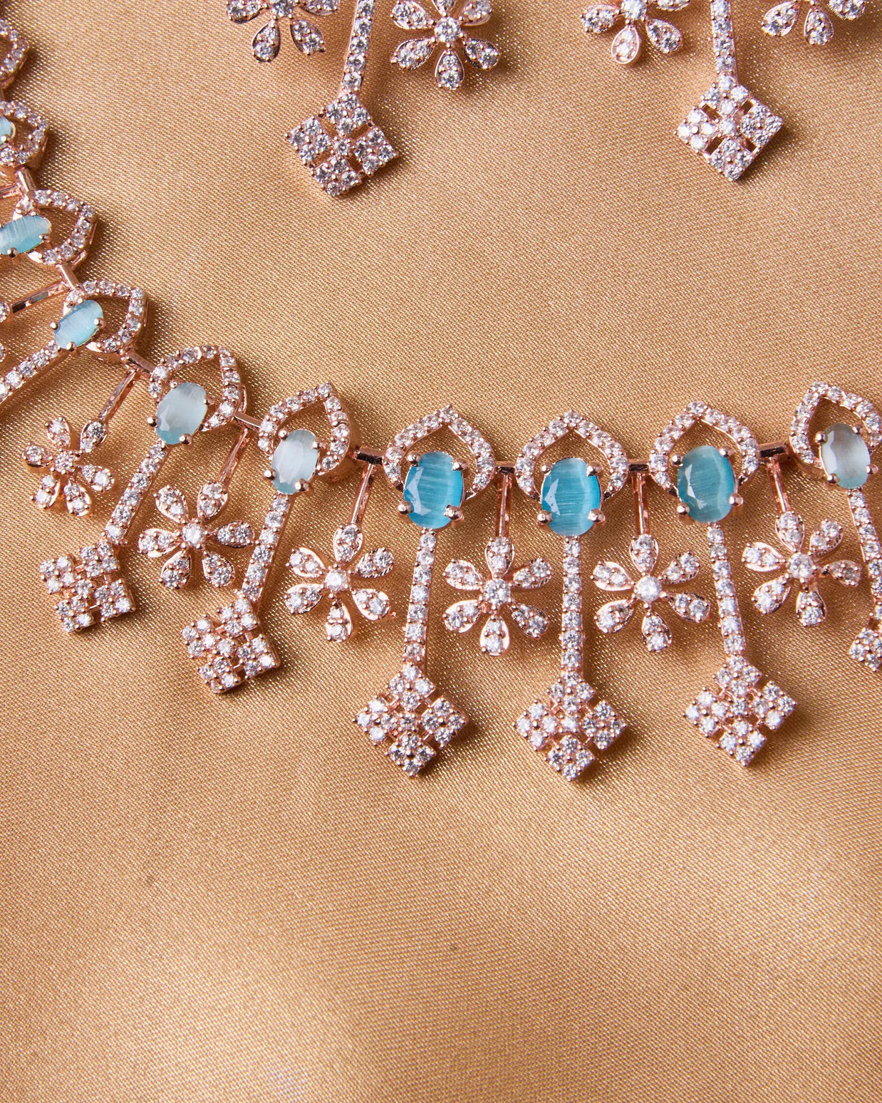 Silsila Aqua Serenity Rose Gold Necklace