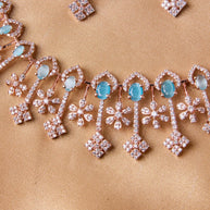 Silsila Aqua Serenity Rose Gold Necklace
