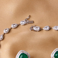 Emerald Aura Silver Statement Necklace