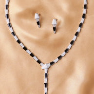 Serpent Noir Silver Enamel Necklace