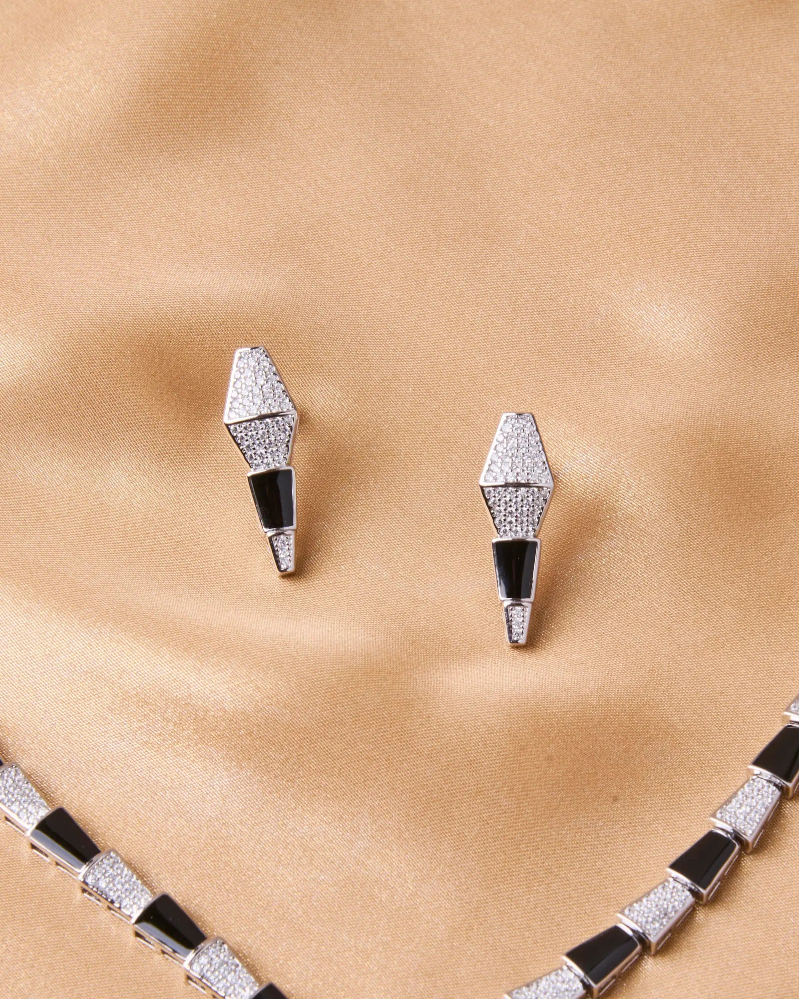Serpent Noir Silver Enamel Necklace