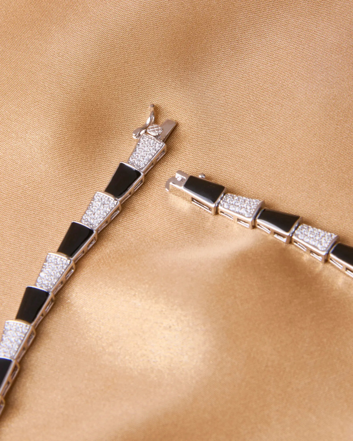 Serpent Noir Silver Enamel Necklace