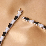 Serpent Noir Silver Enamel Necklace