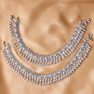 Silsila Oxidized Jaipur Payal with Silver Ball Hangings