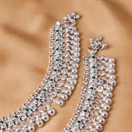 Silsila Oxidized Jaipur Payal with Silver Ball Hangings