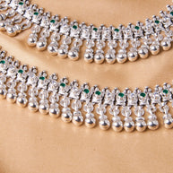Silsila Oxidized Jaipur Payal with Silver Ball Hangings