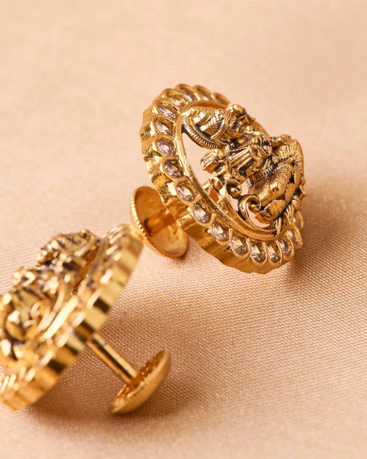 Antique Lakshmi White Studs