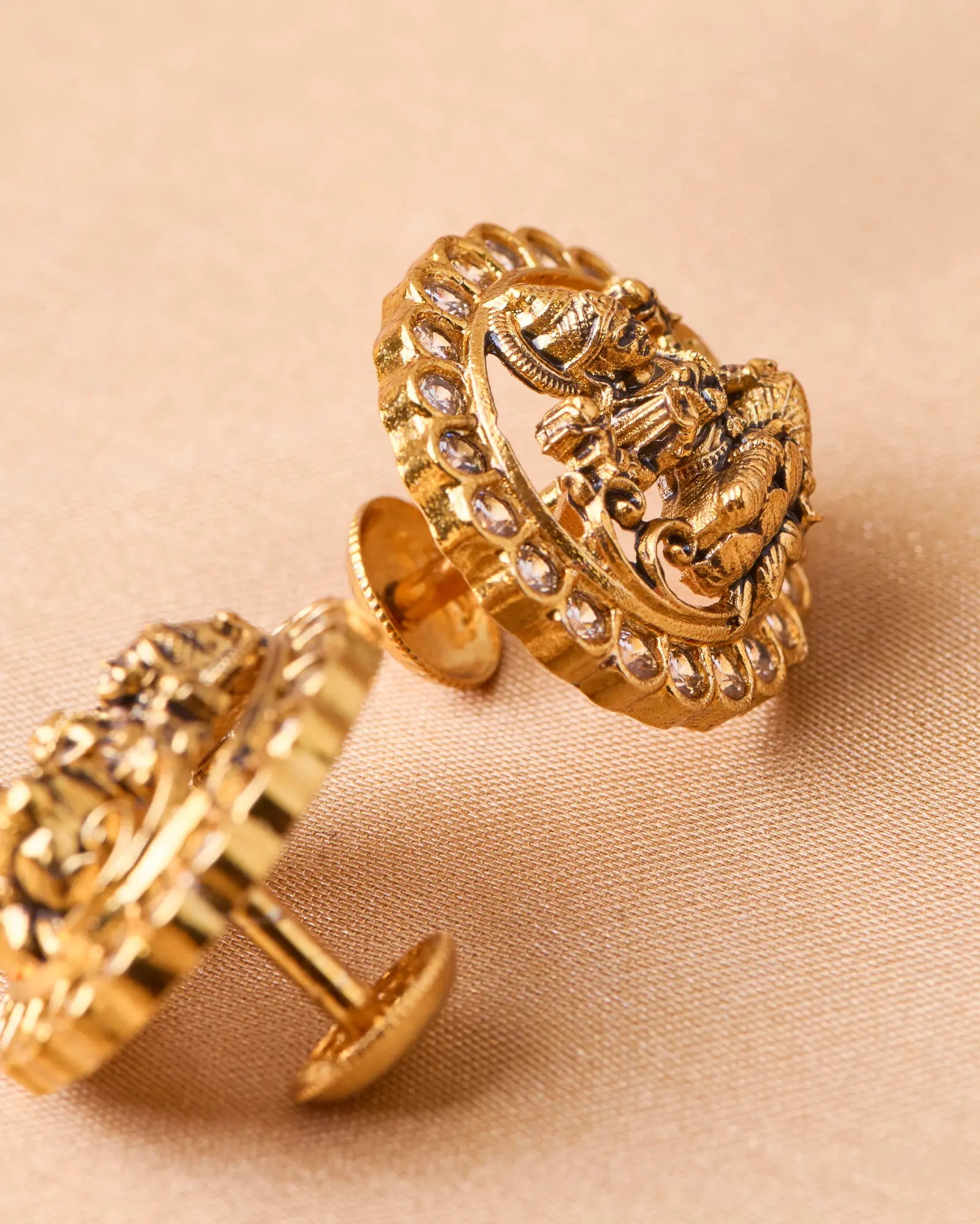 Antique Lakshmi White Studs