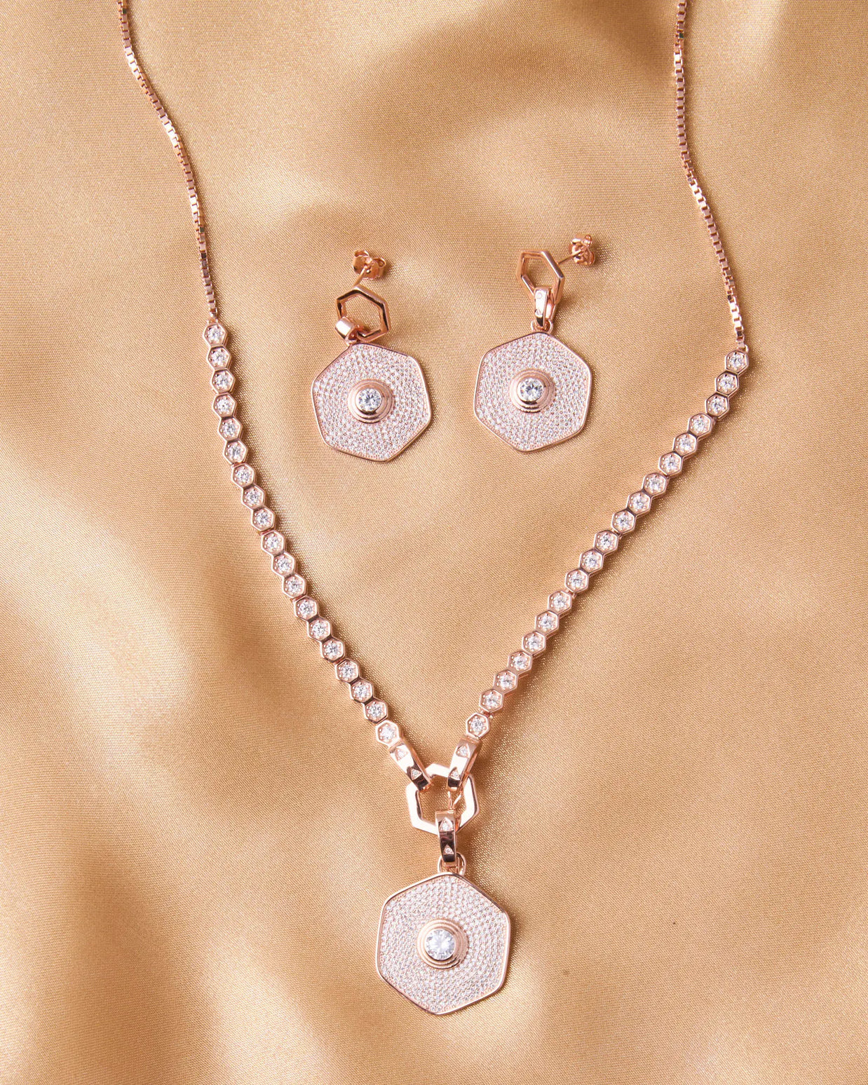 Silsila Hexa Grace Rose Gold Necklace