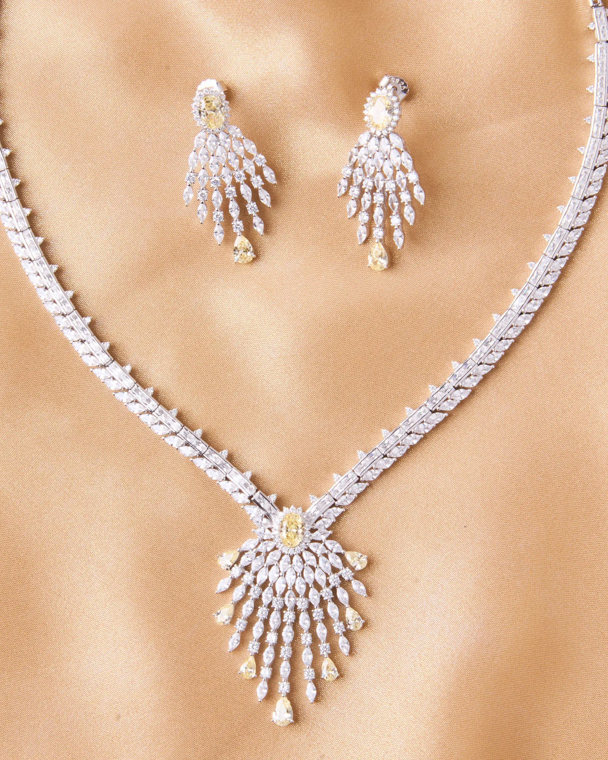 Sunlit Grace Silver Necklace