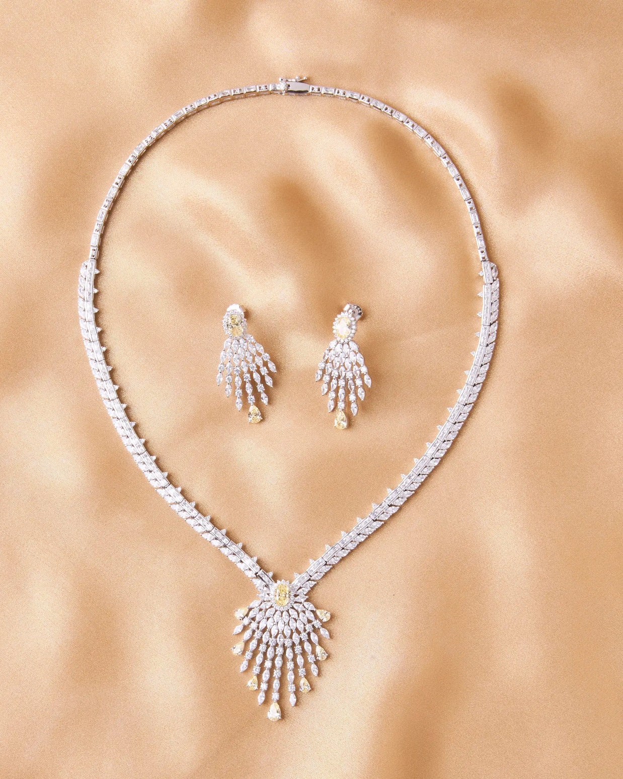 Sunlit Grace Silver Necklace