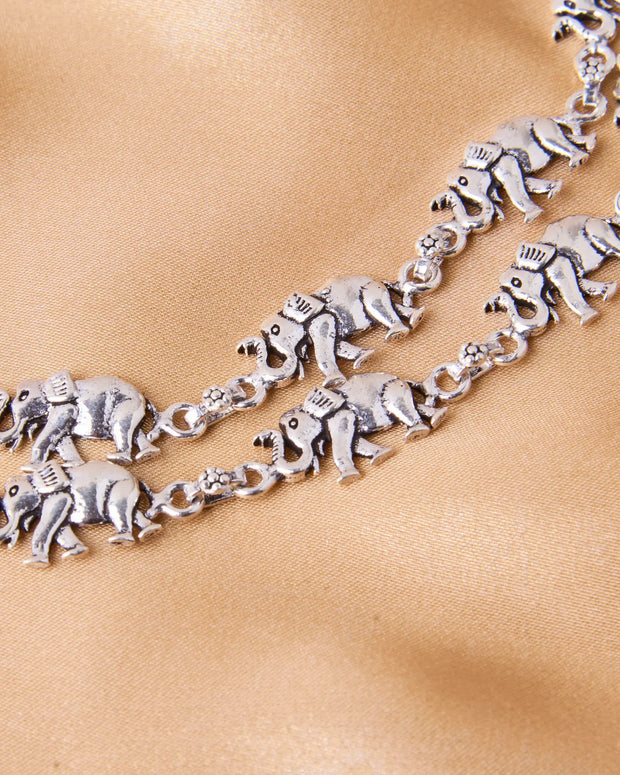Silsila Traditional Silver Anklets