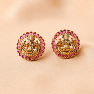 Antique Lakshmi Ruby Studs