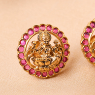 Antique Lakshmi Ruby Studs