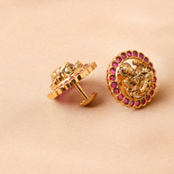 Antique Lakshmi Ruby Studs