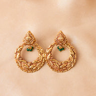Antique Green Stone Jhumki