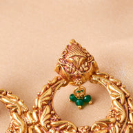 Antique Green Stone Jhumki