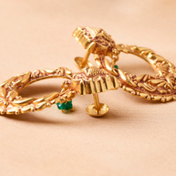 Antique Green Stone Jhumki