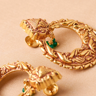 Antique Green Stone Jhumki