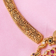 Antique Lakshmi Ruby Pendant Necklace