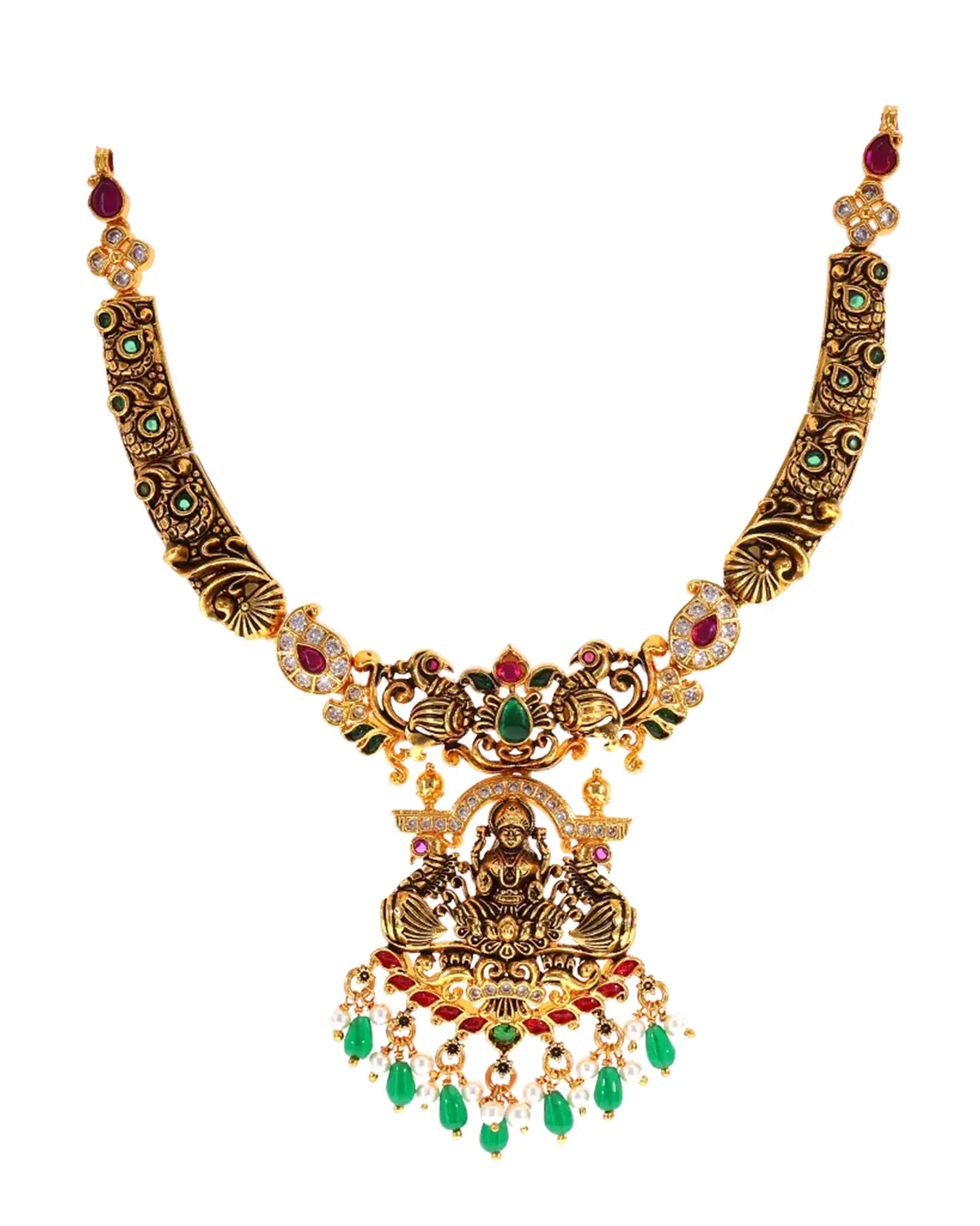 Peacock Elegance: Antique Flair Necklace