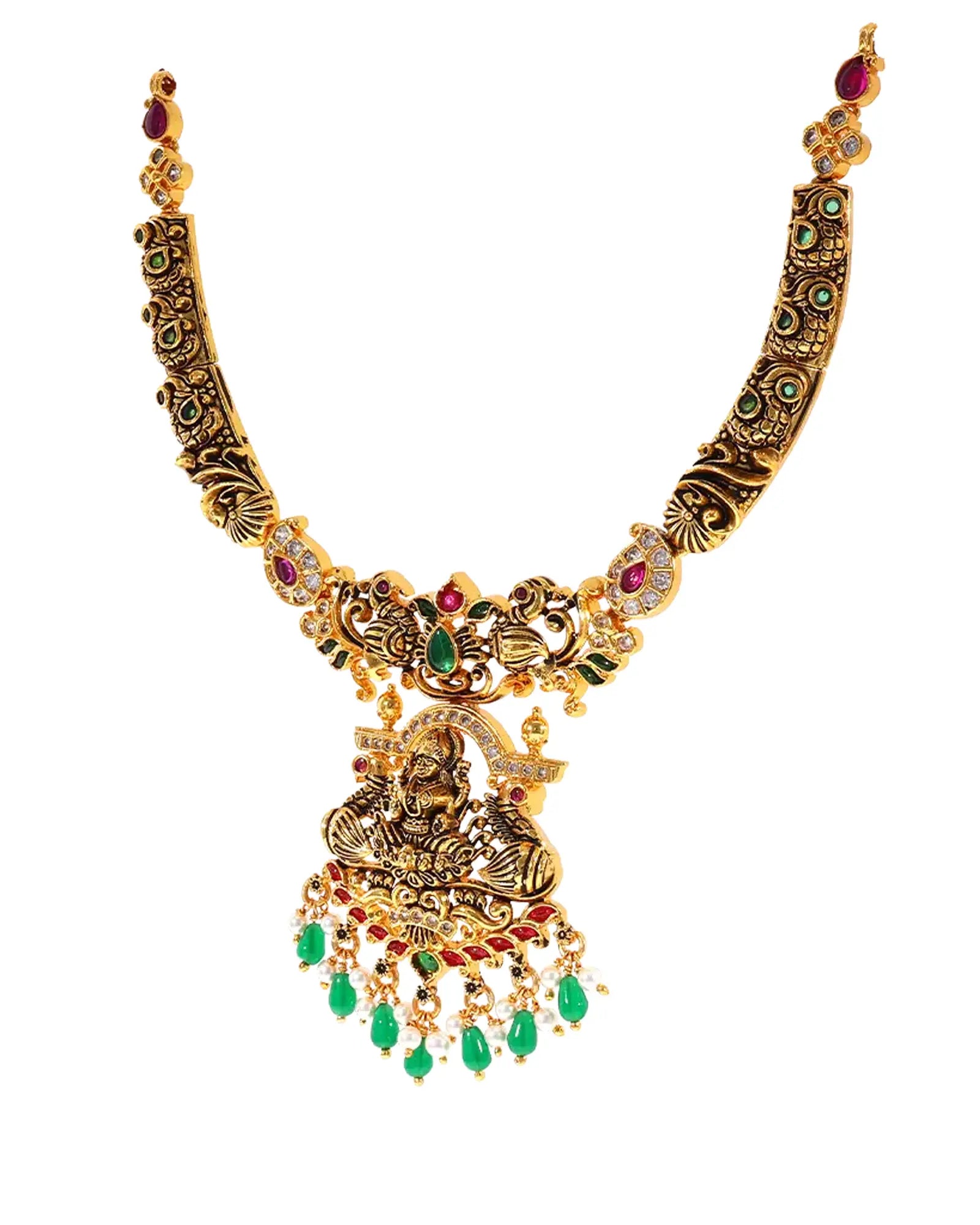 Peacock Elegance: Antique Flair Necklace