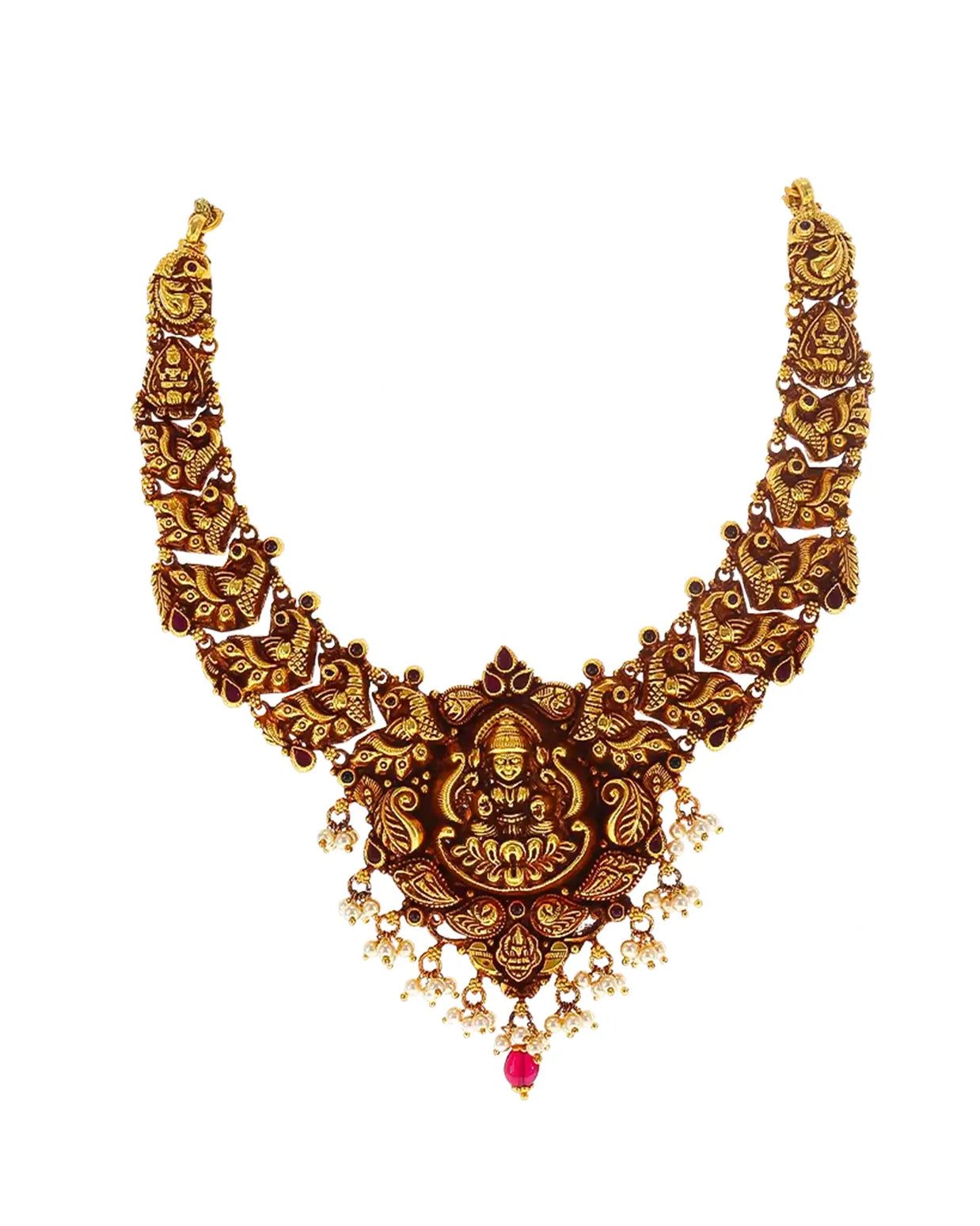 Regal Radiance: Lakshmi Peacock Necklace