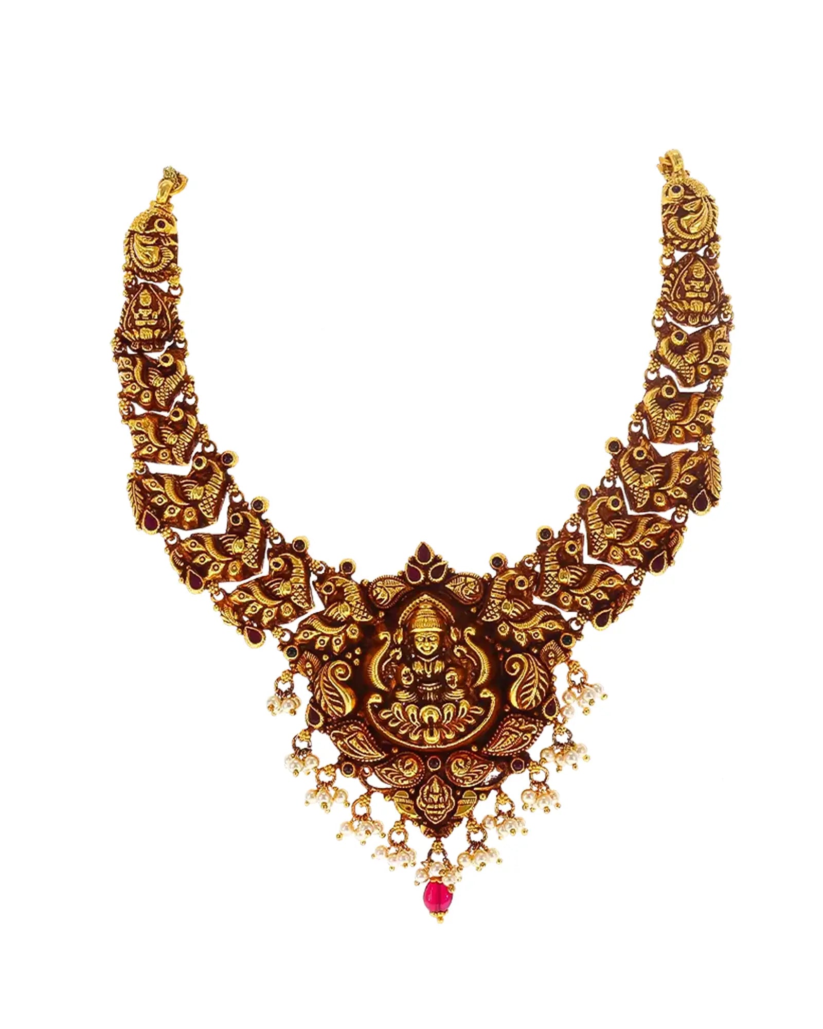 Regal Radiance: Lakshmi Peacock Necklace