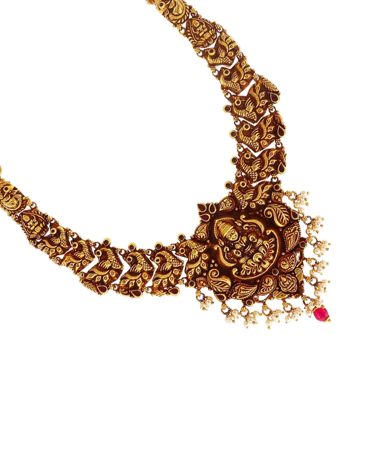 Regal Radiance: Lakshmi Peacock Necklace