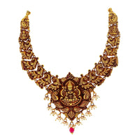 Regal Radiance: Lakshmi Peacock Necklace