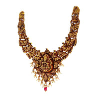 Regal Radiance: Lakshmi Peacock Necklace