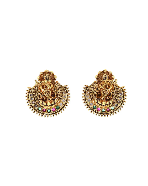 Krishna's Radiance: Antique Jhumka Elegance
