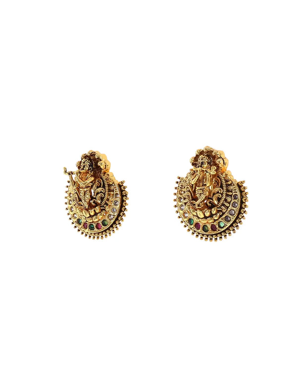 Krishna's Radiance: Antique Jhumka Elegance
