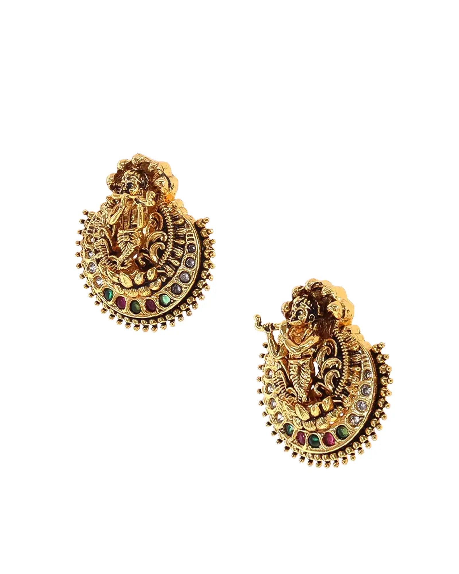 Krishna's Radiance: Antique Jhumka Elegance