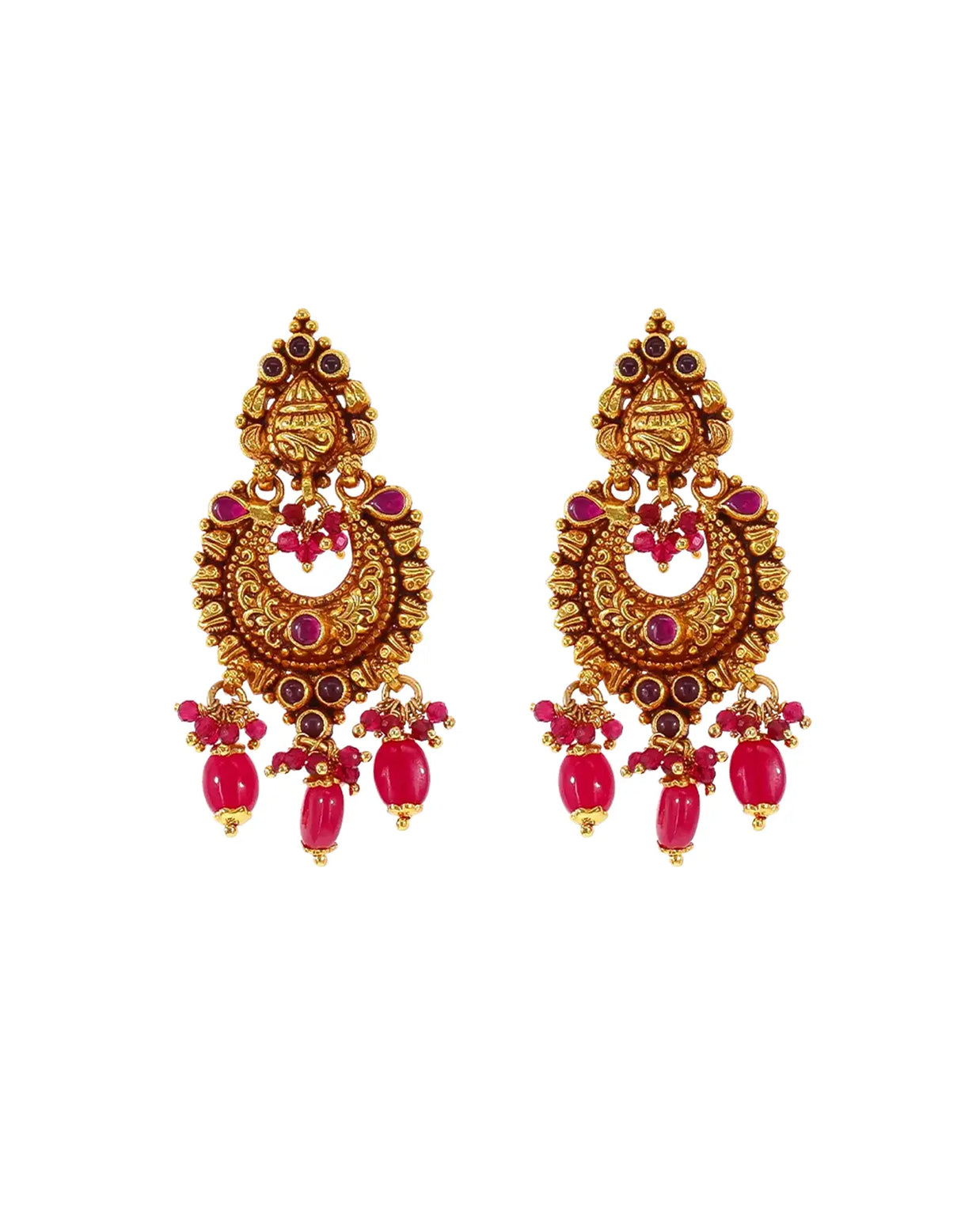 Royal Red Chandbalis by Devah