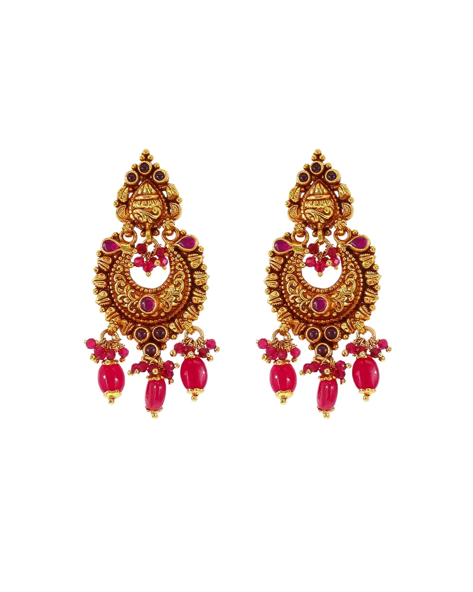 Royal Red Chandbalis by Devah