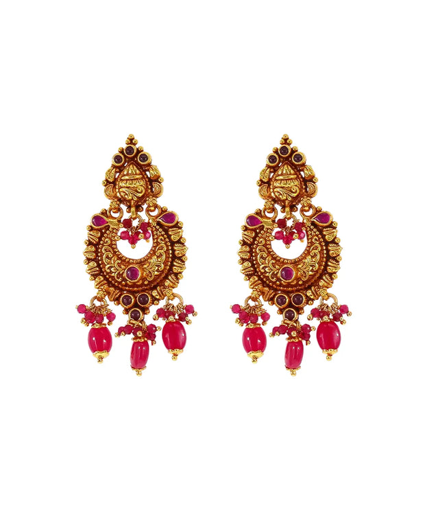 Royal Red Chandbalis by Devah