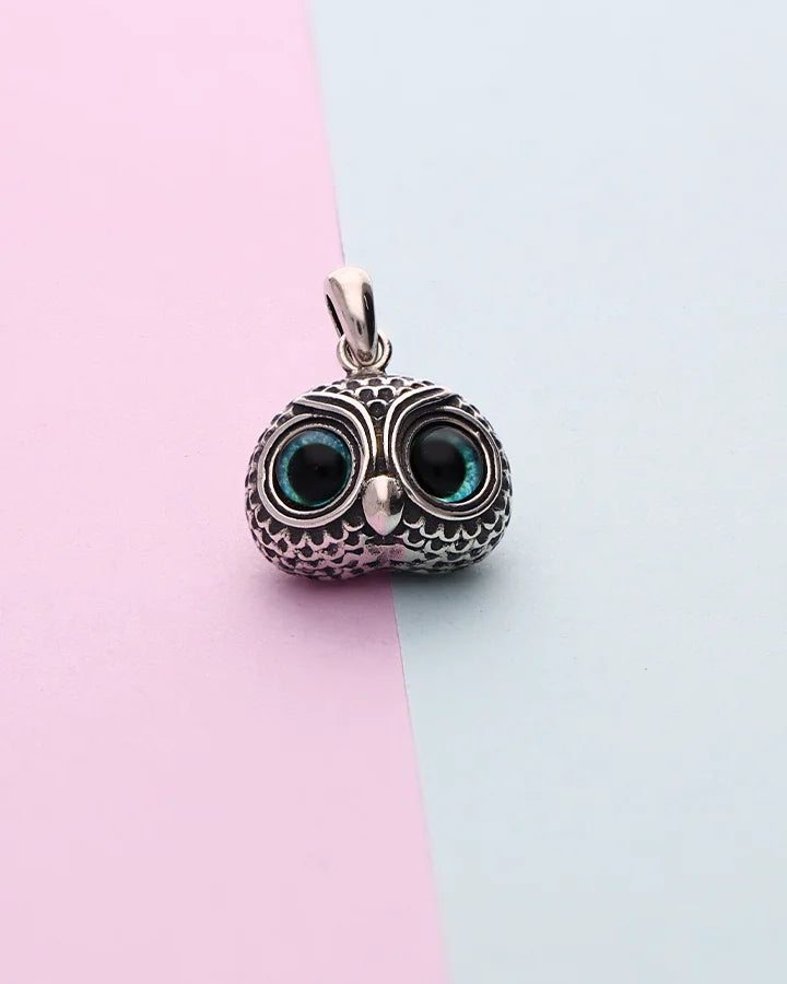 Owl Pendant in 92.5 Silver