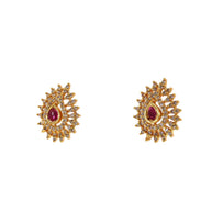 Radiant Ruby Teardrop Studs