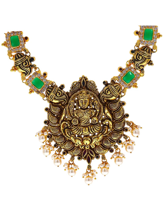 Royal Lakshmi Matinee Necklace in 92.5 Silver