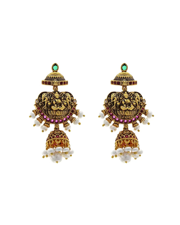 Radiant Lakshmi Jhumkas: Timeless Elegance