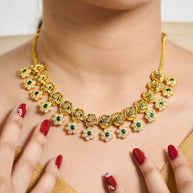 Antique Peacock Floral Necklace