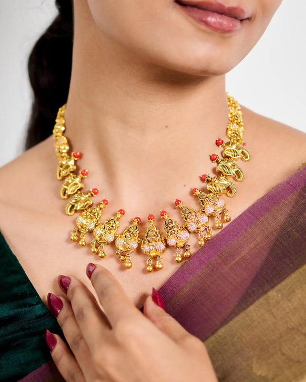 Antique Lakshmi Elephant Necklace