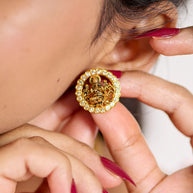 Antique Lakshmi White Studs