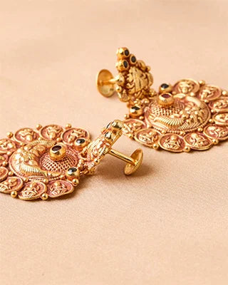 Antique Lakshmi Kaas Jhumki in 92.5 Silver