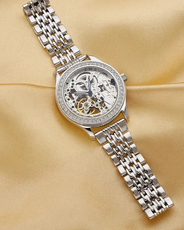 Skeleton Automatic Watch in 92.5 Silver